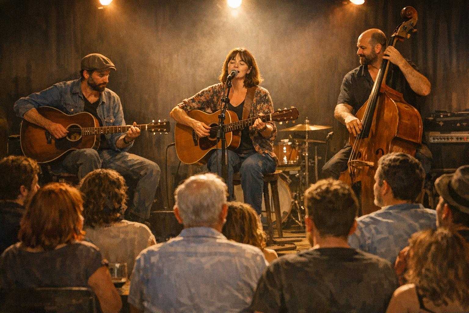 Musiker spielen vor Publikum bei einem kleinen Konzert in Palma.